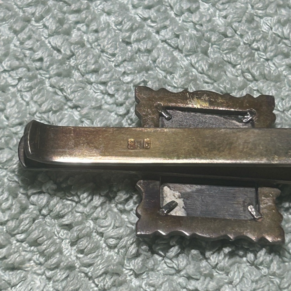 Vintage 40’s 800 silver cameo tie bar & cufflinks from the Cameos Factory Italy - Picture 14 of 15